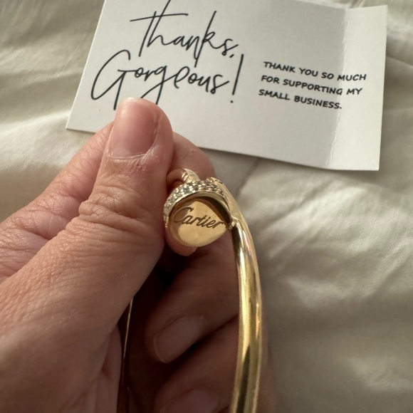 Nail bangle 18k Dubai gold with stones 16cm - Picture 4 of 4